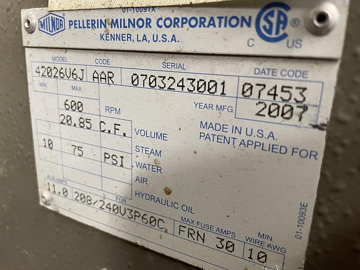 Used 2007 MILNOR 140LB WASHER