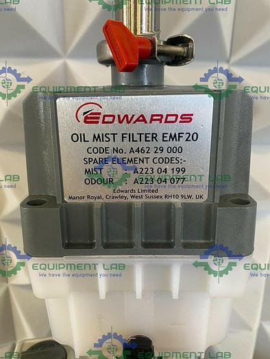 Used Edwards E2M30 Rotary Vacuum Pump 23 CFM w/ EMF20 Oil Mist Filer & 1.2 HP Motor
