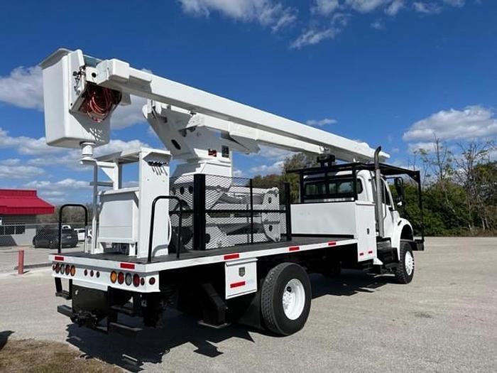 Used Lift-All 75ft Bucket Boom on 2008 Freightliner M2 106 4x4 Reg Cab Flatbed Truck - C84239