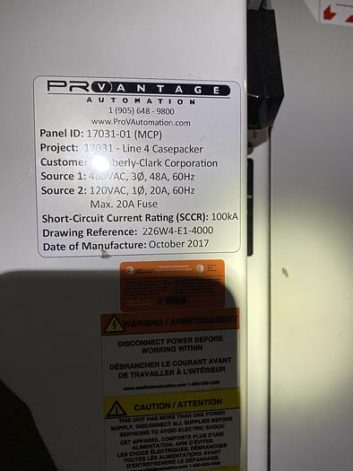 Used PROVANTAGE AUTOMATION / EDSON CASE PACKER MFG 2017