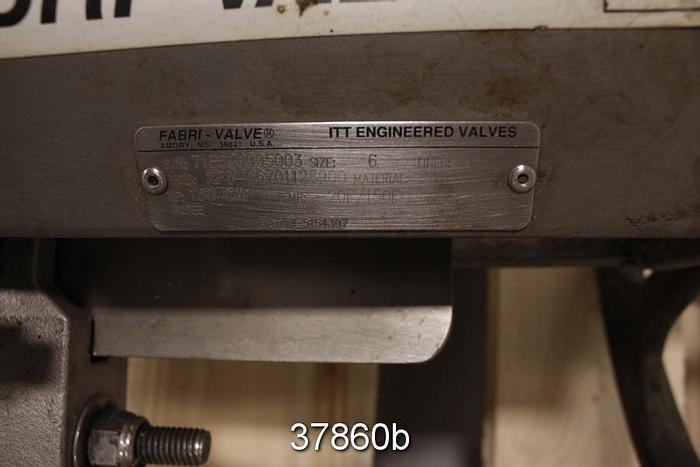 Used Fabri 6" Hand Operated Knife Gate Valve #37860