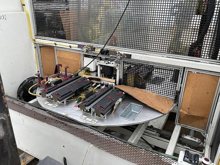 Used 2008 FANUC M10iA DUAL ARM ROBOTIC FOAM CELL WITH A/B SIDED INDEX TABE/ COULD CONVERT TO WELD CELL