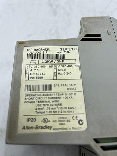 Used AB ALLEN BRADLEY 160-BA06NSF1 Ser C