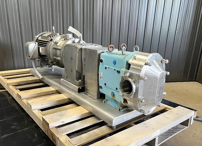 Used 4" SPX 220-U2 ROTARY LOBE PUMP - S/S - 40 HP