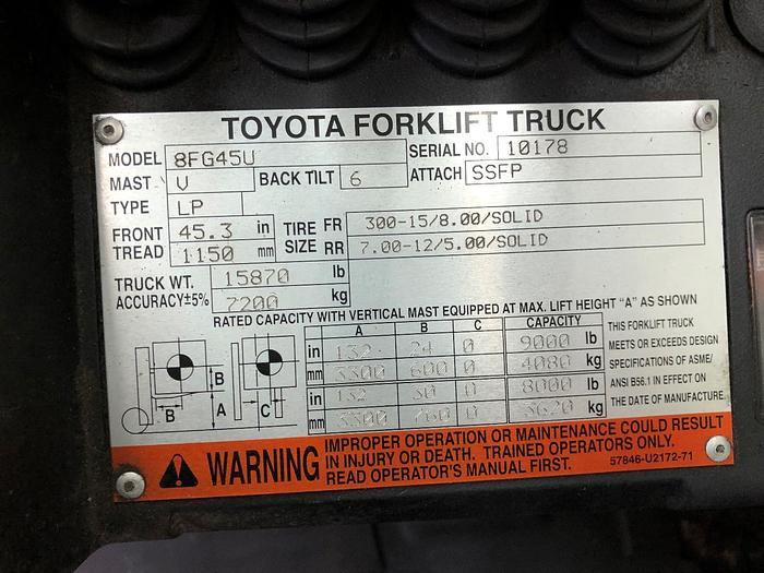 Used 2014 Toyota 8FG45U