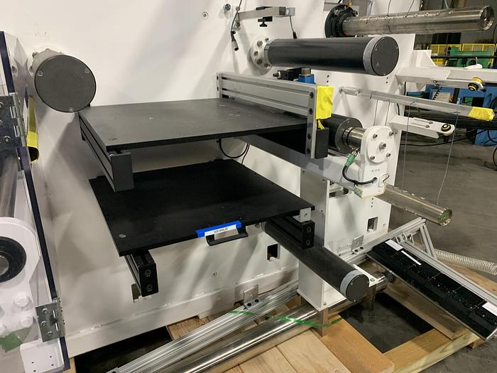 Used 18" WIDE WEBEX MODEL 1251 DUPLEX REWINDER W SIMCO ION BLOWER AND COGNEX CAMERA