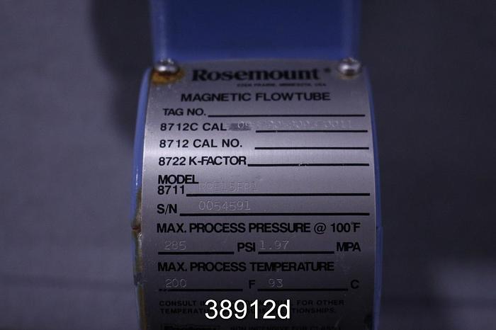Unused Rosemount 8711RRE15FR1 .125" Magnetic Flow Tube #38912