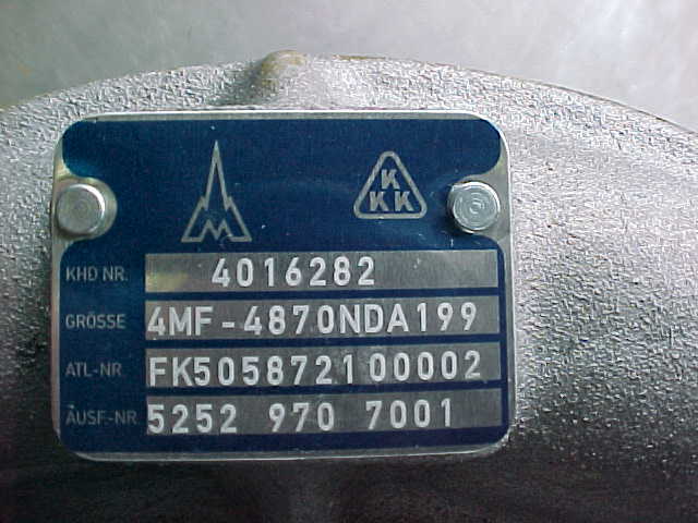 Used KKK 4MF-4870NDA199
