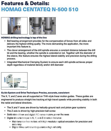 Used Homag N500 CNC Router