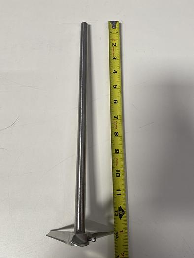 Used 13" L Stainless Steel Impeller Rod w/ 1/2" Diameter Shaft & 3 1/4" Impeller