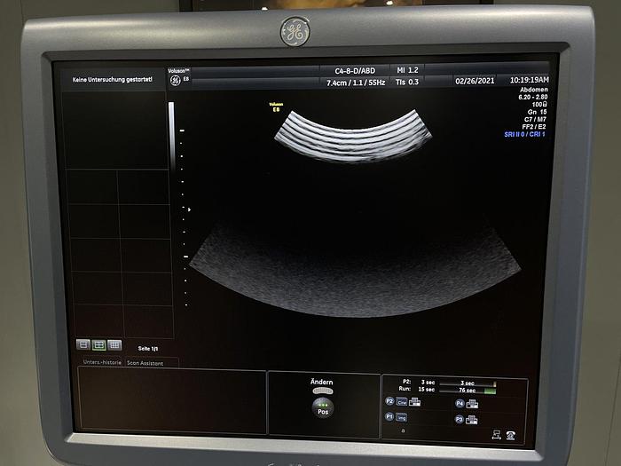 Used GE Voluson E8 Ultraschallgerät mit 2x Sonde und Fußschalter