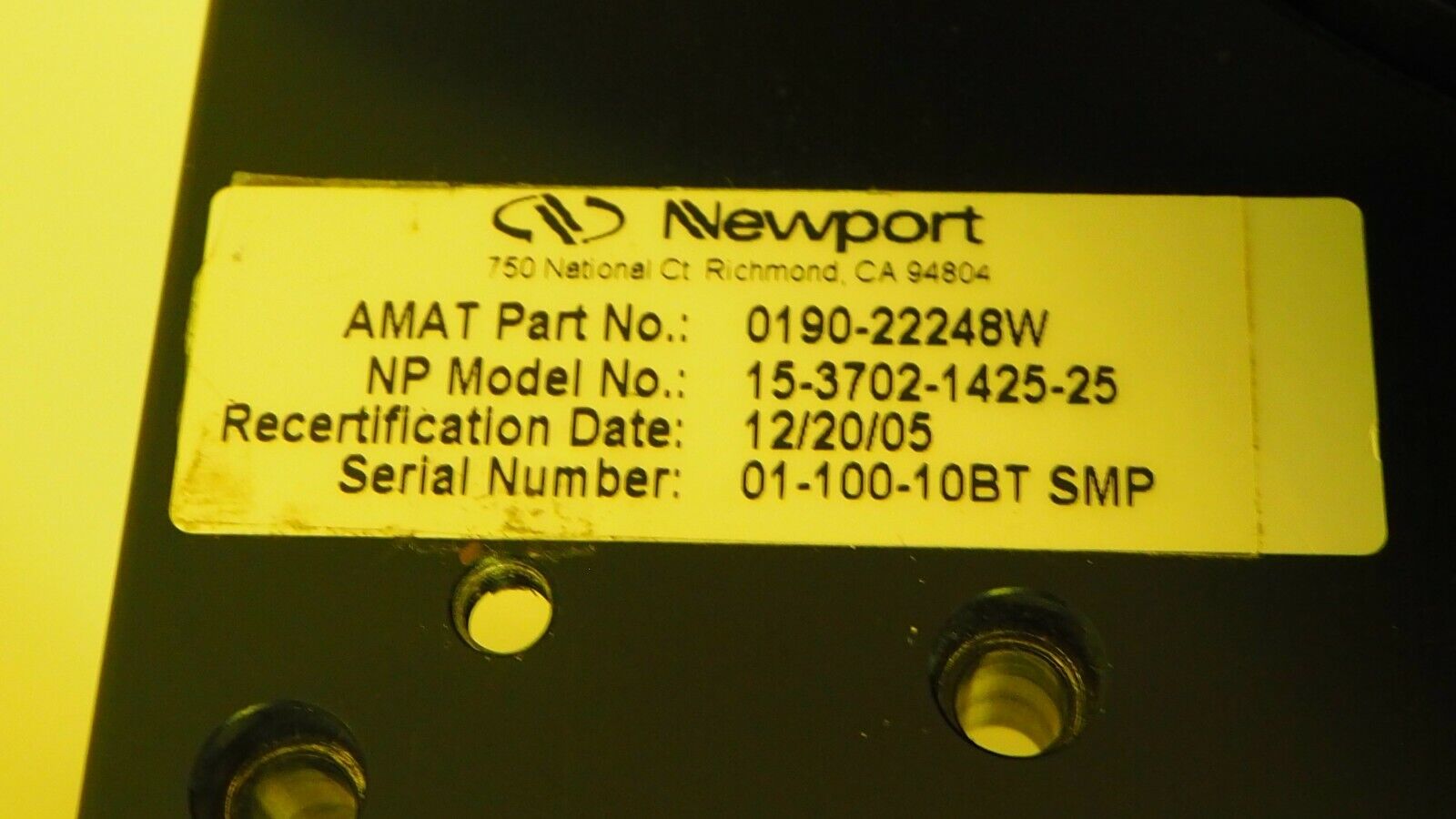 Used AMAT 0190-22248W