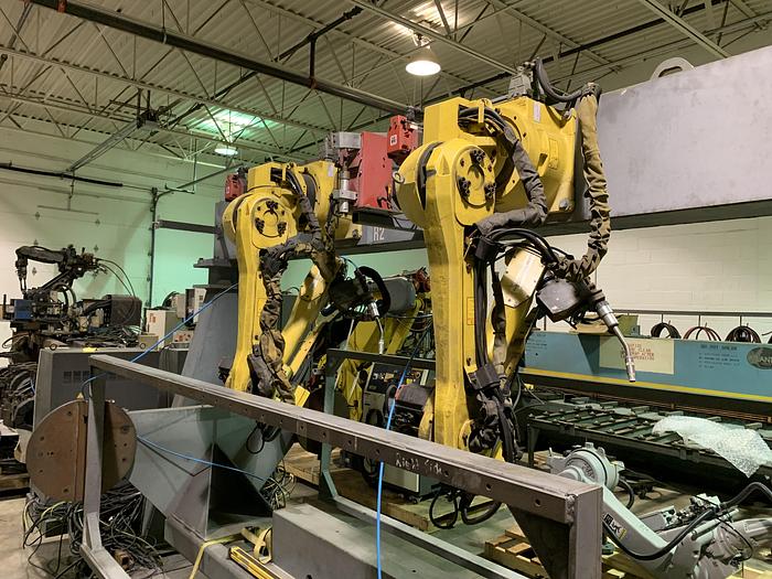 Used TEC WELD ROBOTIC DUAL TRUNION WELDING CELL WITH 2 FANUC ARCMATE 120iB'S