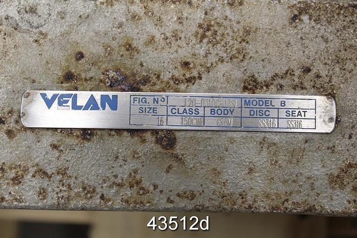 Used Velan 16" Hand Operated Knife Gate Valve #43512