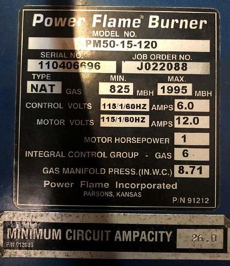 Used Boiler, 60 HP, Hurst, 150 PSI, Steam #S744642