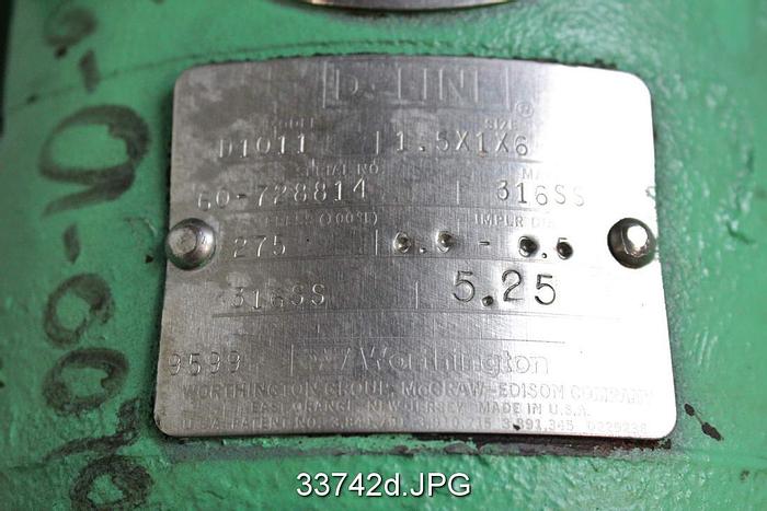 Used Worthington 1.5x1x6" D-Line Power End #33742