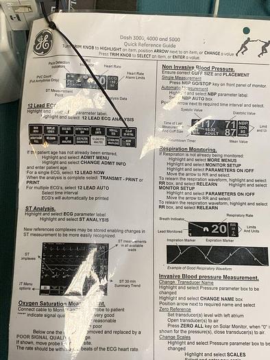 Used GE Dash 2500 Patientenmonitor mit Zubehör