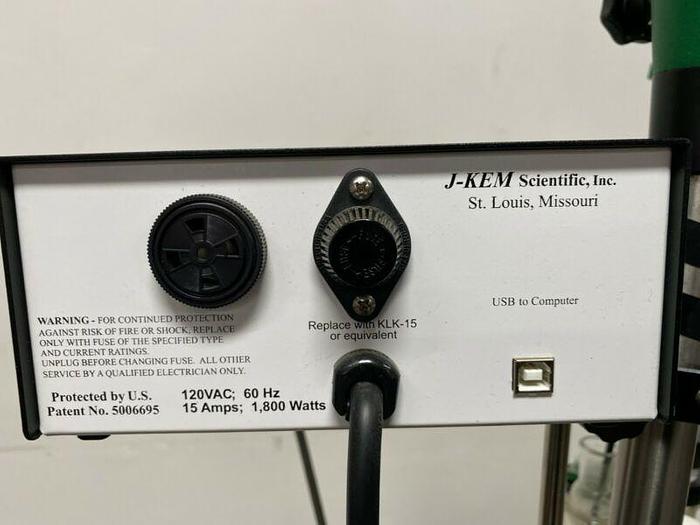 Used Chemglass 15 Liter Glass Reactor w/ Overhead Stirrer & Heating Pad & Mantle