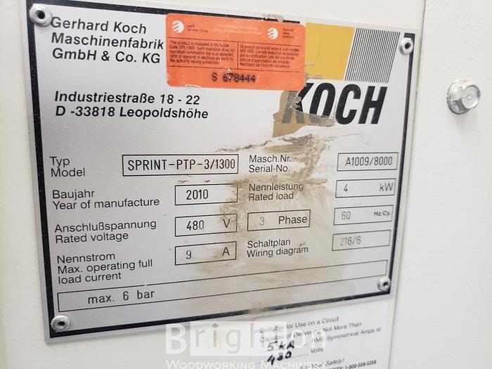 Used 2010 KOCH  SPRINT-PTP 3/1300 CNC BORE, GLUE & DOWEL INSERTER
