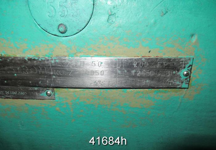 Used Sulzer ZUU-50 Double Suction Fan Pump, 20x24, Stainless Steel #41684