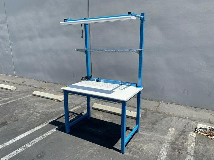 Used Bench Depot 30" x 48" x 34" Workbenches w/ Single Rack Shelf and Overhead Light