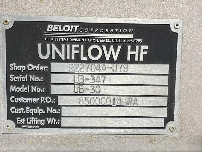 Used BELOIT MDL. UB-30 UNIFLOW STOCK CLEANERS