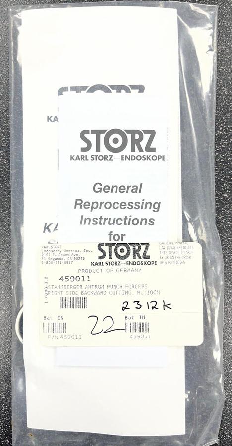 Used KARL STORZ 459011 Rhinoforce II Antrum Punch