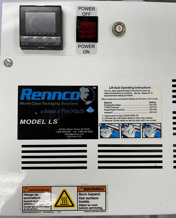 Refurbished RENNCO LS18D-120 MEDICAL HEAT SEALER