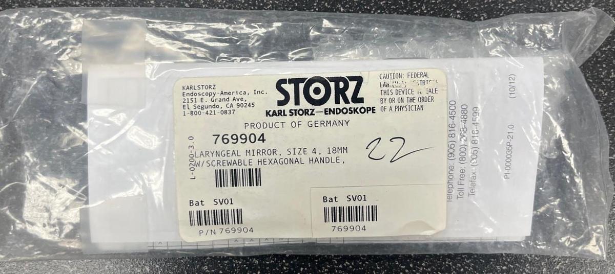 Used Karl Storz Laryngeal Mirror - 769904