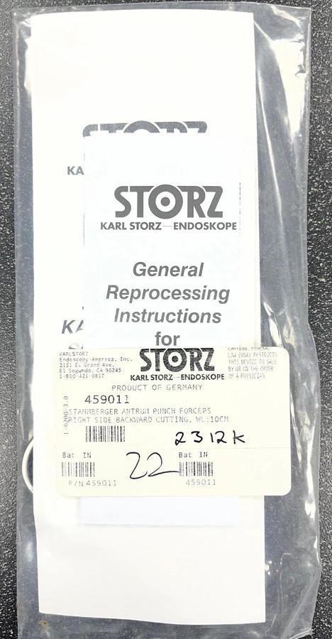 Used KARL STORZ 459011 Rhinoforce II Antrum Punch
