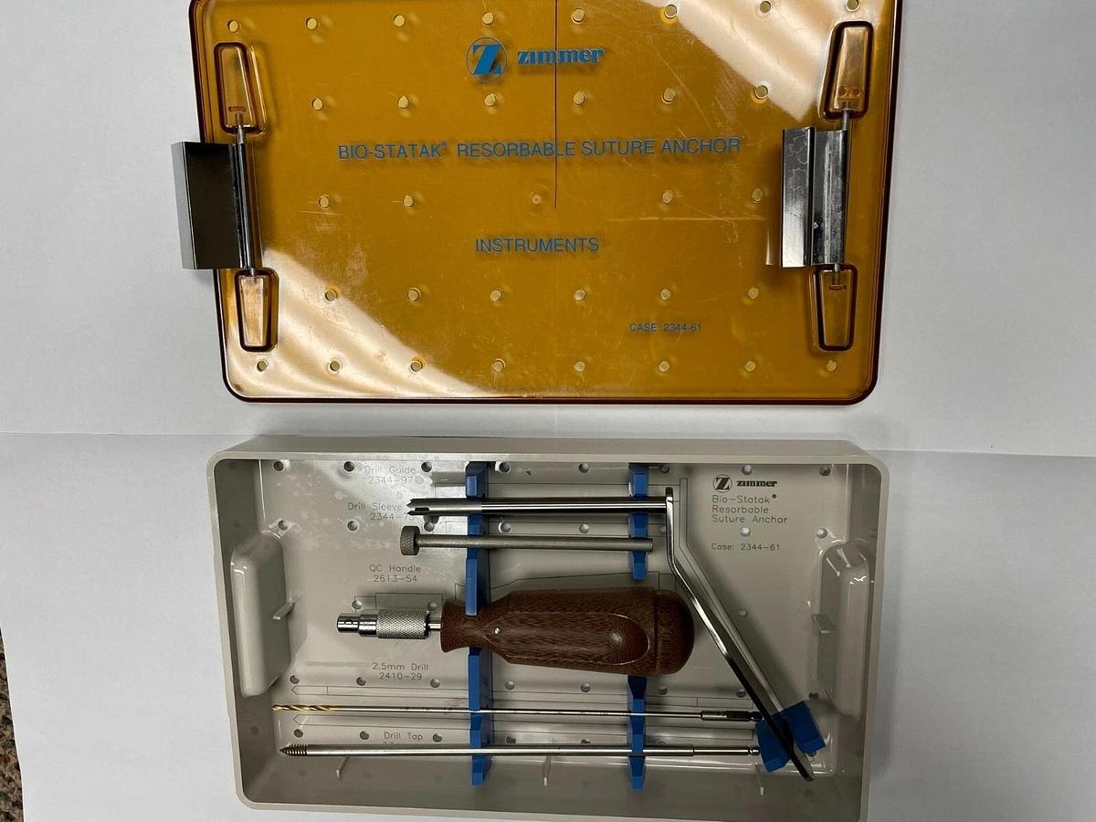 Used Zimmer Bio-Statak Resorbable Suture Anchor Set- 2344-61
