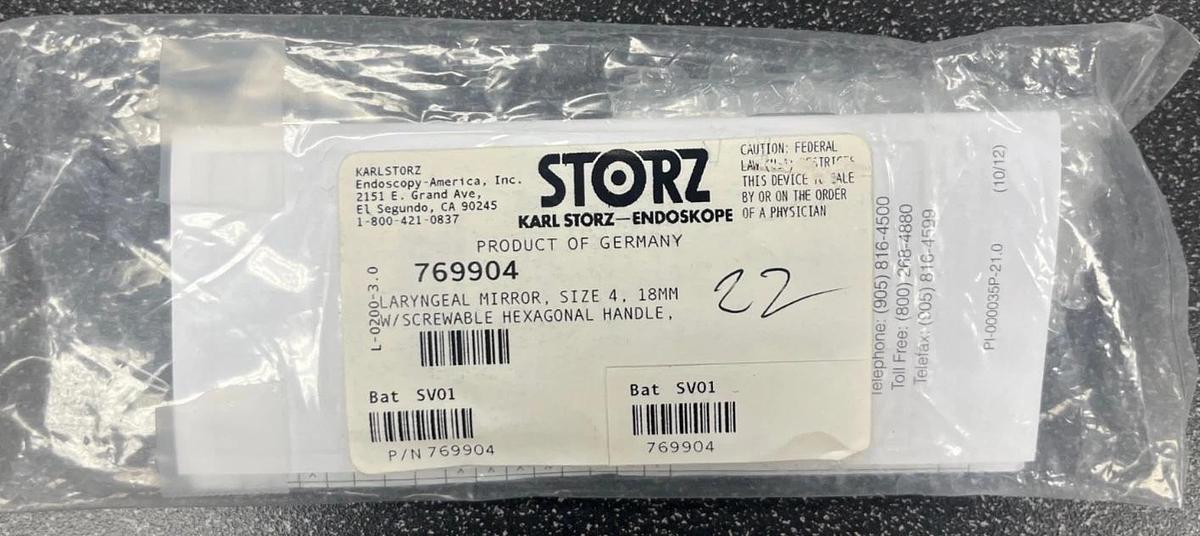 Used Karl Storz Laryngeal Mirror - 769904