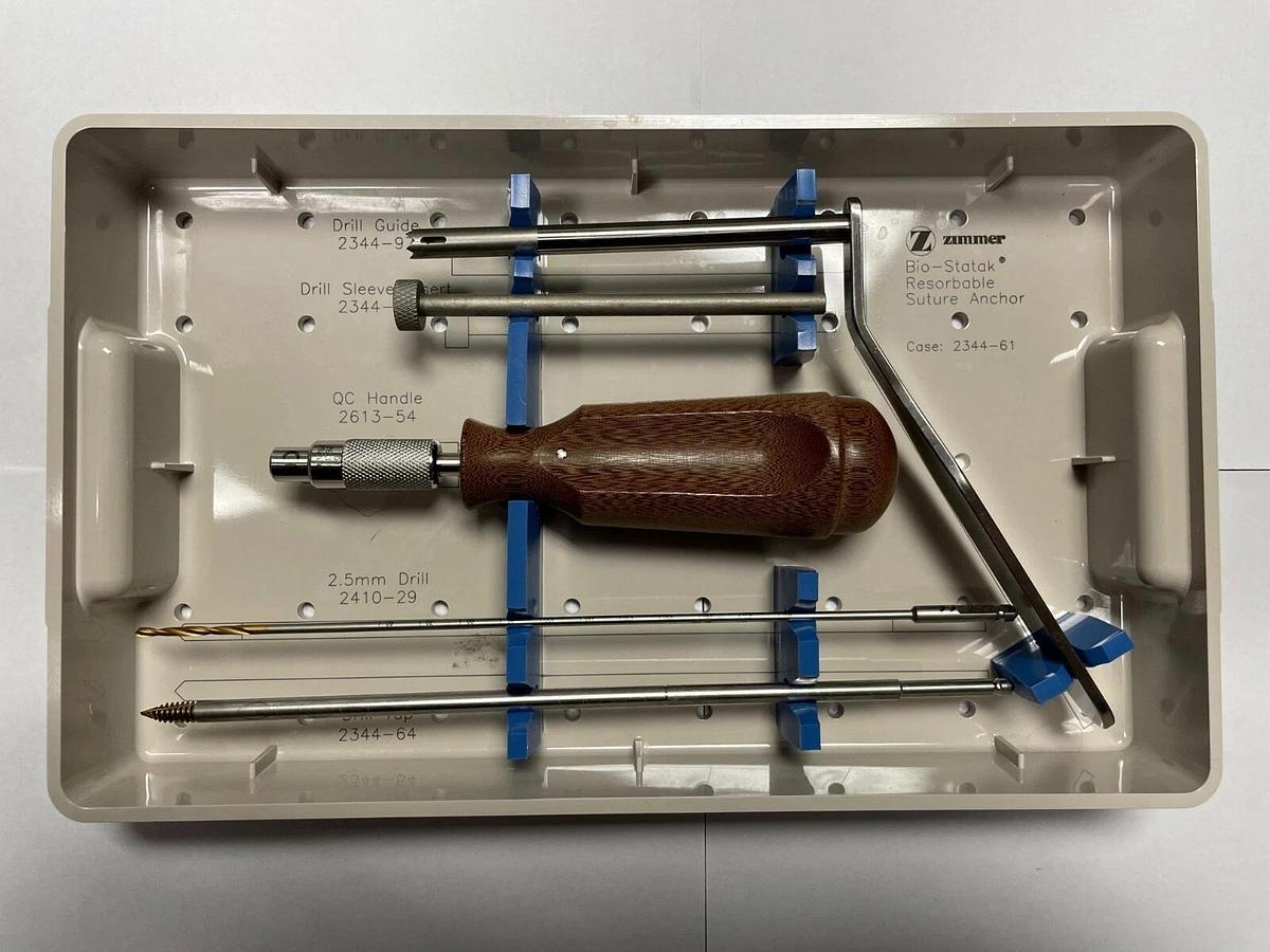 Used Zimmer Bio-Statak Resorbable Suture Anchor Set- 2344-61