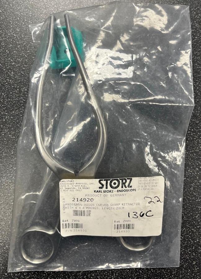 Used Karl Storz Anderson-Adson Curved Sharp Retractor 214920