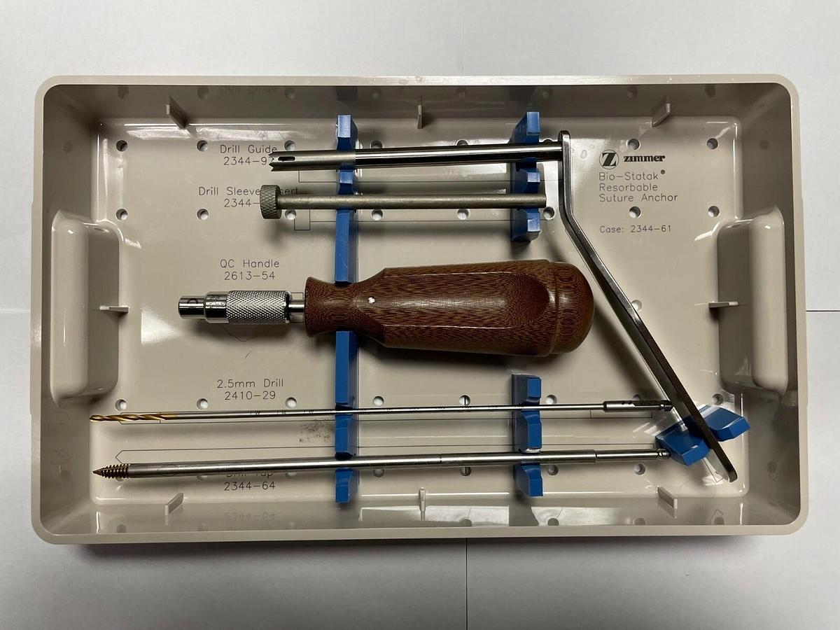 Used Zimmer Bio-Statak Resorbable Suture Anchor Set- 2344-61
