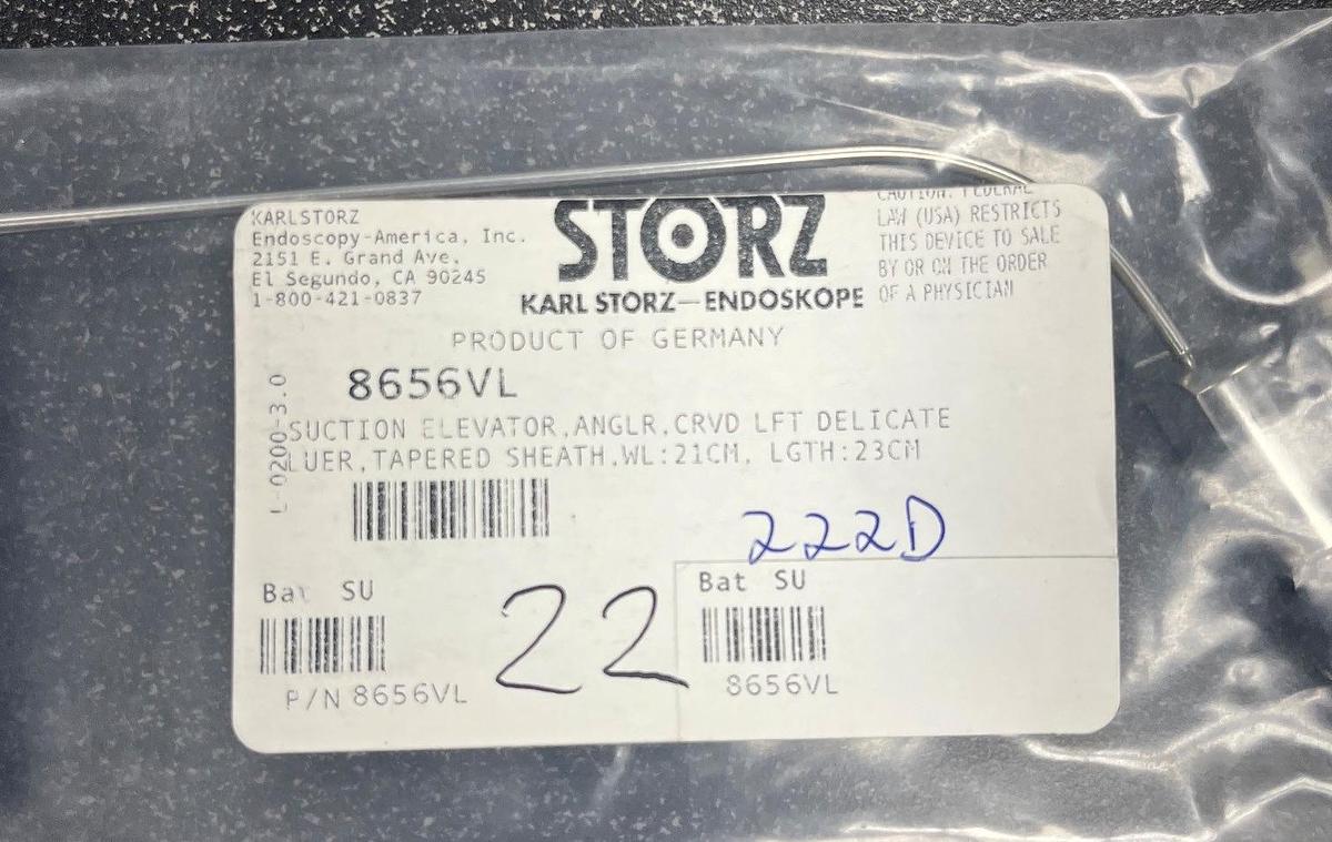 Storz Delicate Angular Left Curved Suction Elevator - 8656VL 