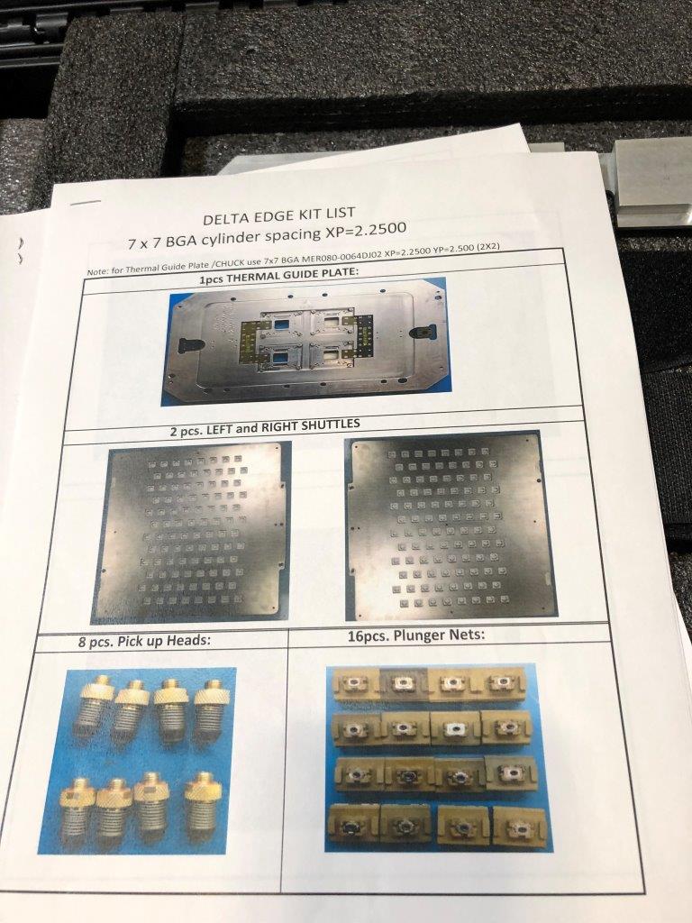 Used Delta Edge DE8000 7X7 BGA Test Handler Change Kit