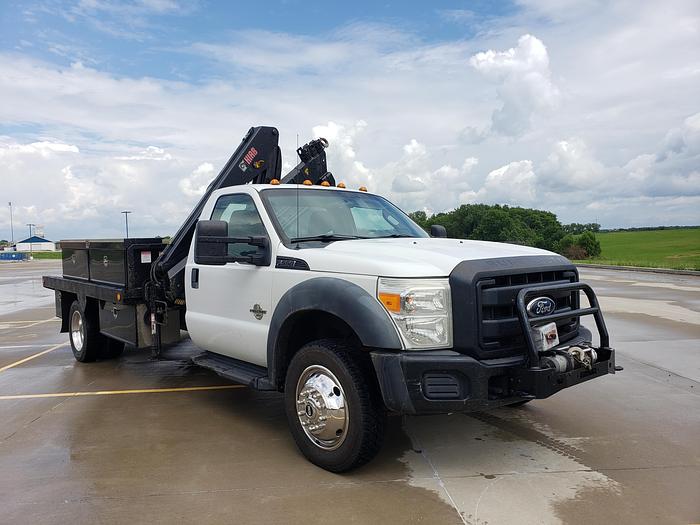 Used LOOK! CLEAN 2011 F550 4X4 HIAB FOLDING CRANE!! BOOM TRUCK F550