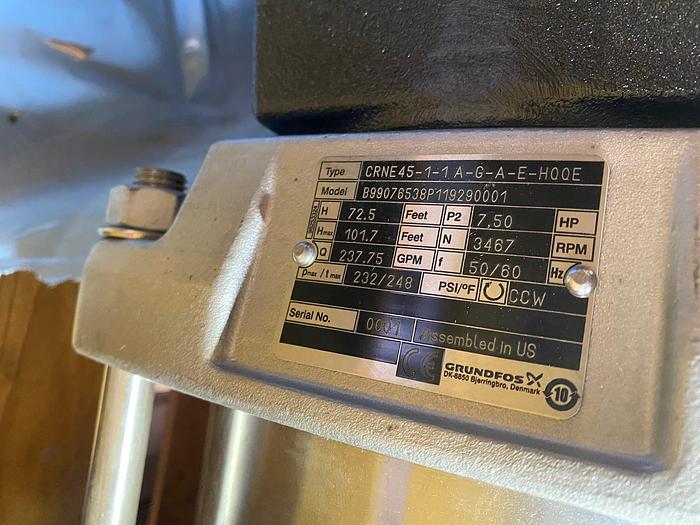 Grundfos 7.5 HP Pump & Motor CRME-45-1-1-1 A-G-A-E-HQQE