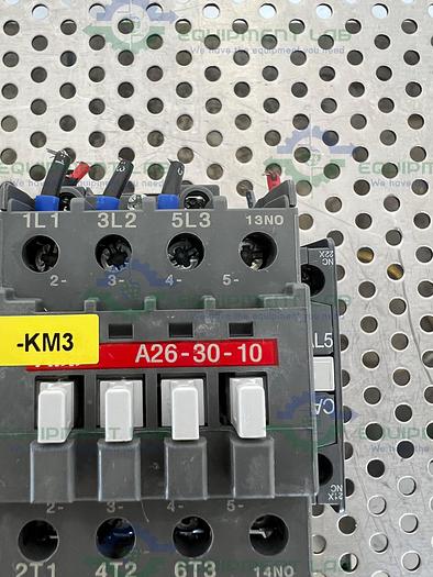 Used ABB  A26-30-10 Contactor  w/ ABB CAL5-11 AUX Contact Block