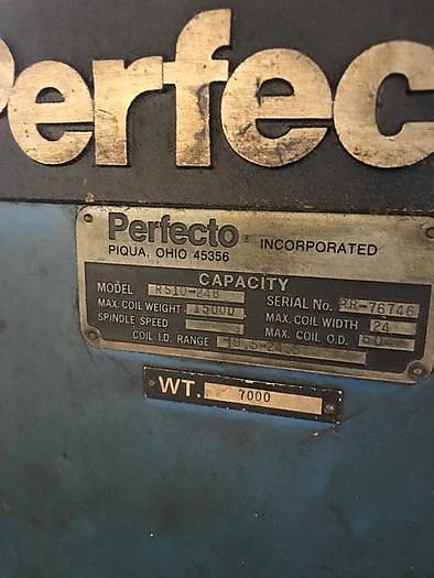 Used PERFECTO DECOILER AND STRAIGHTENER LINE 15,000 LBS X 18" X .187"