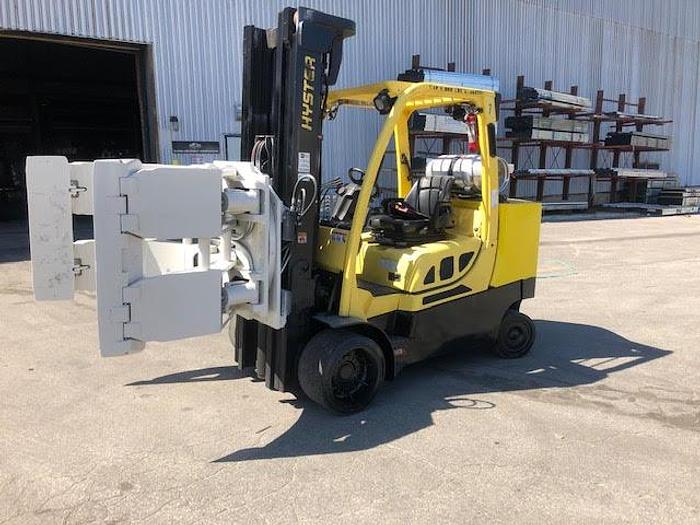 Used 12,000 POUND HYSTER MODEL S120FTPRS ROLL CLAMP FORKLIFT MFG. 2016