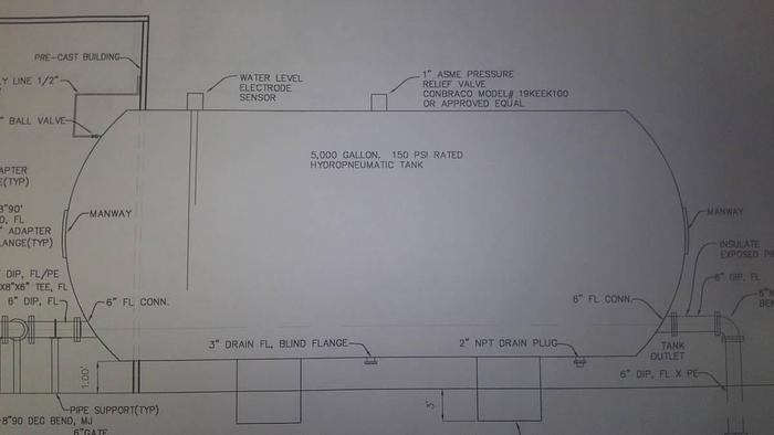 Used 2018 5,000 Gallon New Steel Pressurized Water Tank  B35011