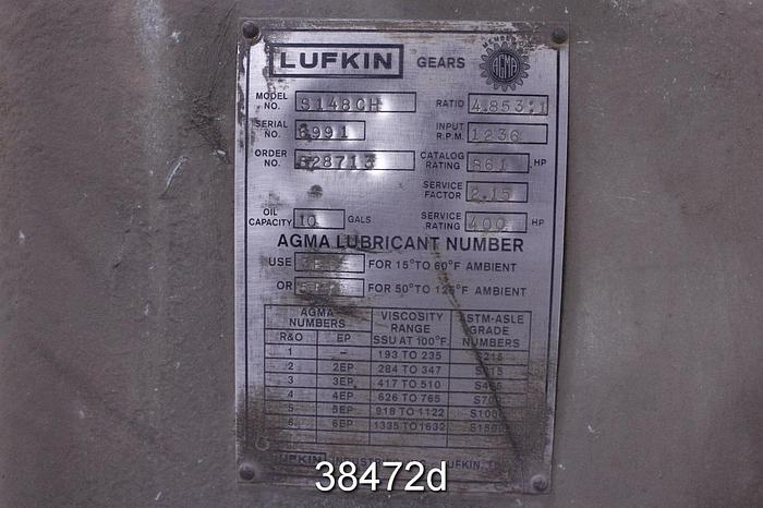 Used Lufkin S148CH Gear Box, 4.853/1 Ratio #38472