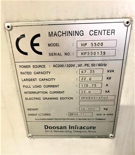 Used 2008 DOOSAN HP 5500