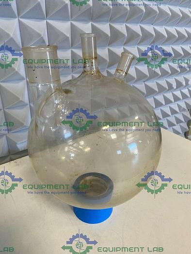 Used Lot of 2 - Laboratory Glassware 10 Liter 3-Neck Round-Bottom Boiling Flask