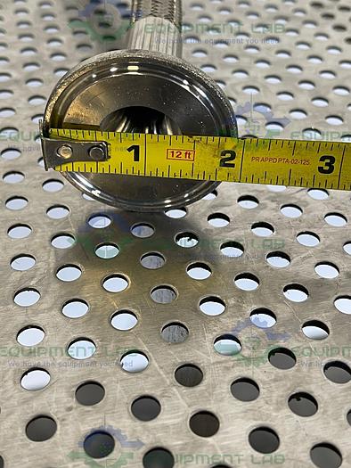 Used 20 Ft Stainless Steel Hose w/ 1/2" Sanitary Fitting to 1" Sanitary Fitting