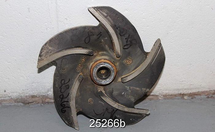 Used Goulds 3196 Impeller, Goulds 3196, 1X1.5X8, 5-Vane, 8" Diameter, Stainless Steel #25266