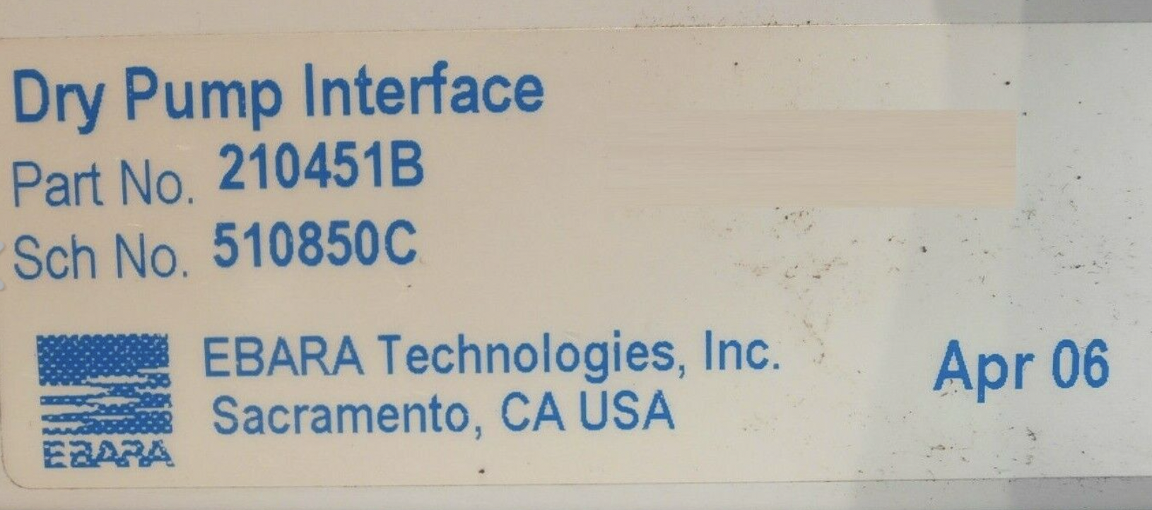 Used Ebara AAS300WN Dry Vacuum Pump AAS Series with Interface 210451B Refurbished