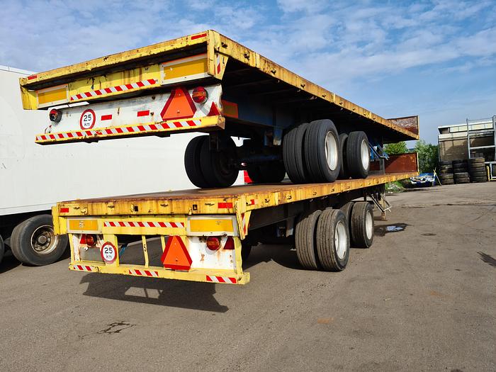 Used 1979 2 AXLE FLATBED TRAILER STEEL SUSPENSION STEEL FLOOR GROENEWEGEN